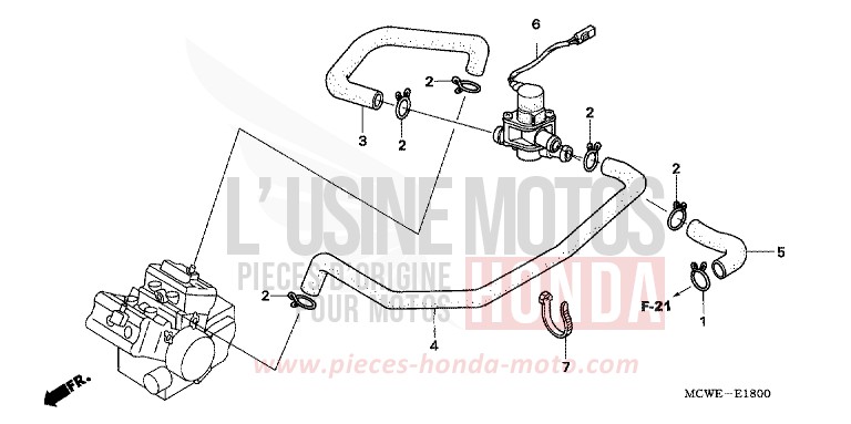 VALVE INJECTION D'AIR de VFR800F CANDY GLORY RED-U (R101) de 2006