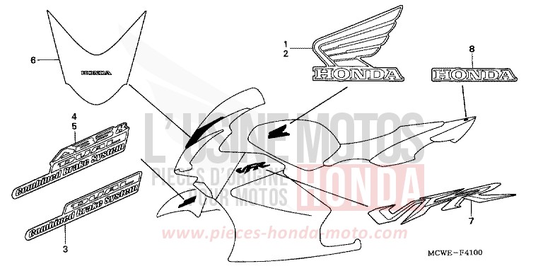MARQUE (1) de VFR800F DEGITAL SILVER METALLIC (NHA30) 2006