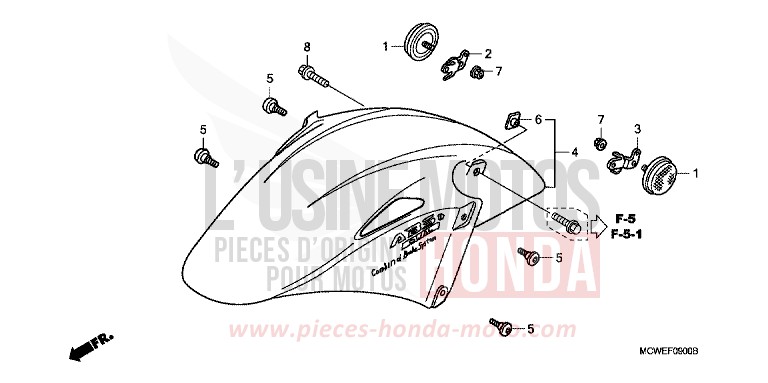 AILE AVANT de VFR800F SWORD SILVER METALLIC (NHA95A) 2008