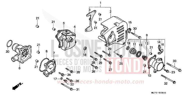 PANNEAU GAUCHE/POMPE A EAU de VFR750F CANDY WAVE BLUE-U (PB161CU) 1987