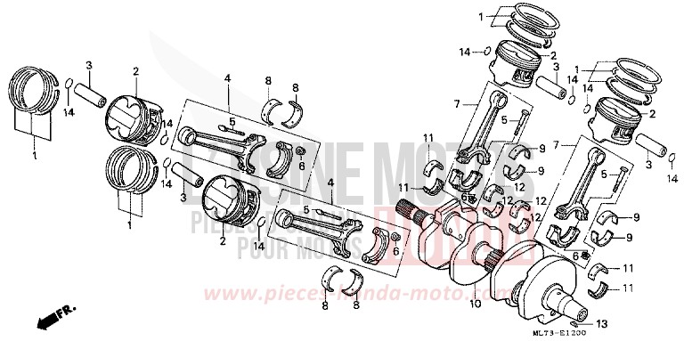 VILEBREQUIN/PISTON de VFR750F CANDY WAVE BLUE-U (PB161CU) de 1987
