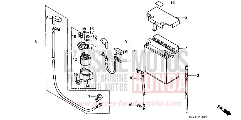 BATTERIE de VFR750F CANDY WAVE BLUE-U (PB161CU) 1987