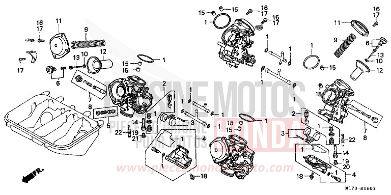 CARBURATEUR (2) de VFR750F PEARL DIANA BLUE (PB174P) 1987
