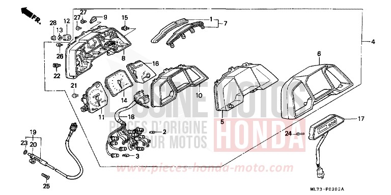 COMPTEUR (3) de VFR750F PEARL CRESCENT WHITE-A (NH139PA) 1988