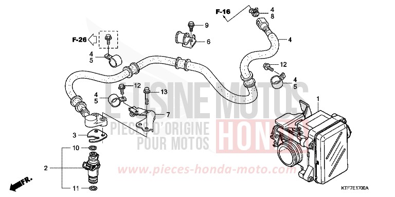 CORPS DE PAPILLON de SH125 VELVET RED METALLIC (R302) 2006