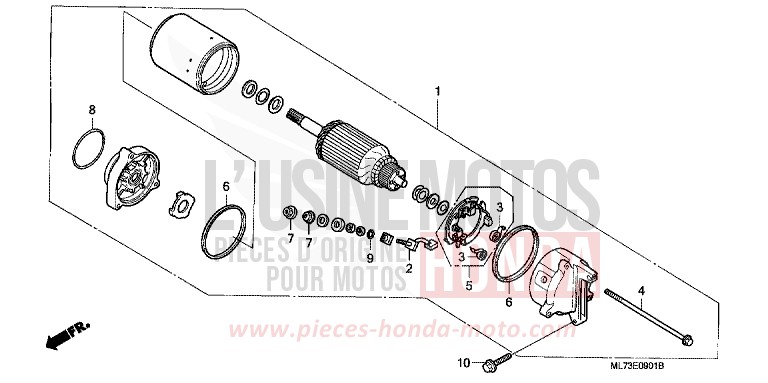 MOTEUR DE DEMARRAGE (2) de VFR750F ITALIAN RED (R157) de 1989