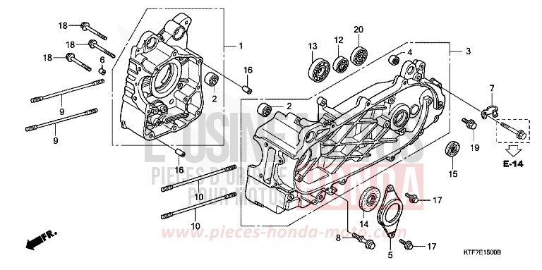 CARTER MOTEUR de SH125 HIGHLAND GREEN METALLIC (G192) 2007