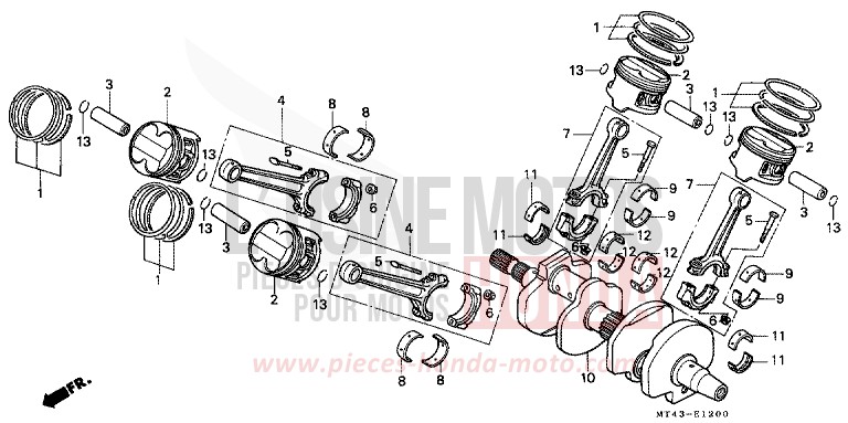 VILEBREQUIN/PISTON de VFR750F GRANITE BLUE METALLIC-U (PB184) 1992