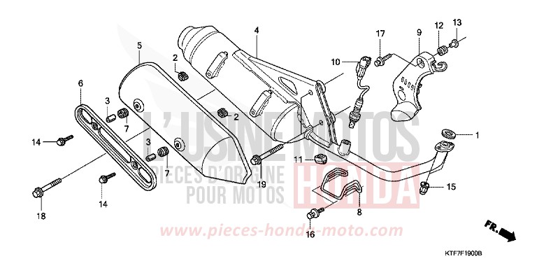 SILENCIEUX D'ECHAPPEMENT de SH125 PEARL COOL WHITE (NHA16) 2008