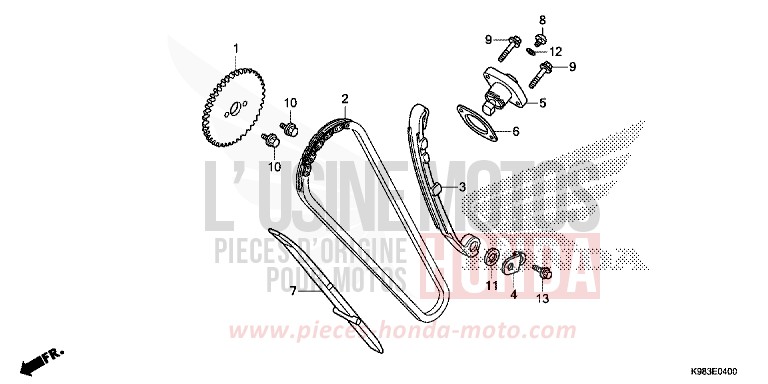 CHAINE A CAMES/TENDEUR de CB125R NOIR (NH1) 2018