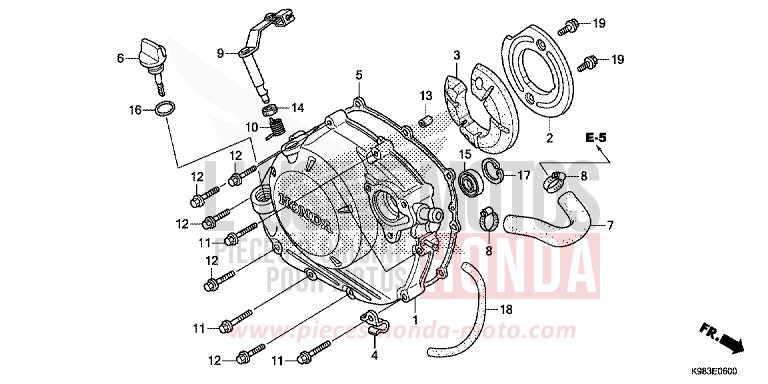 PANNEAU CARTER-MOTEUR D. de CB125R NOIR (NH1) 2018