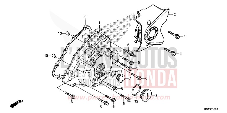 PANNEAU CARTER-MOTEUR G. de CB125R NOIR (NH1) 2018