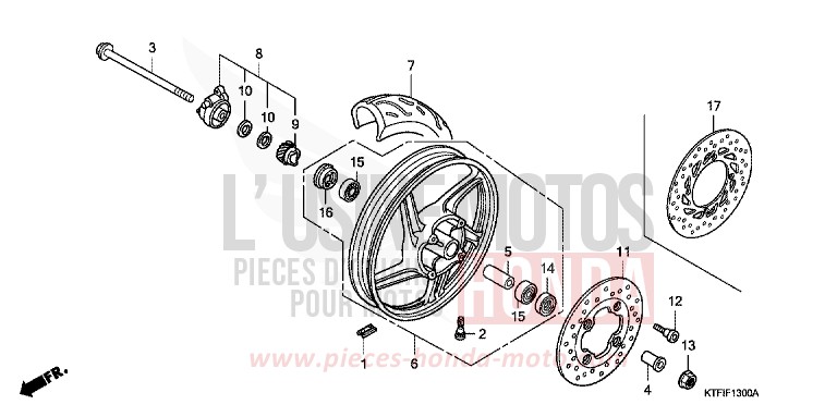 ROUE AVANT de SH125 PEARL COOL WHITE (NHA16) 2010