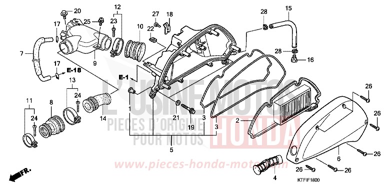 FILTRE A AIR de SH125 PEARL COOL WHITE (NHA16) 2010