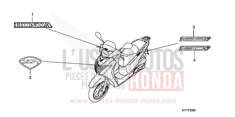 MARQUE/RAYURE de SH125 PEARL COOL WHITE (NHA16) 2010