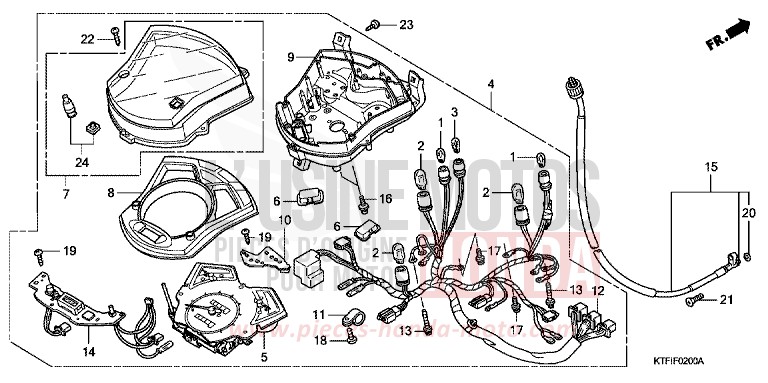 COMPTEUR de SH125 PEARL MONTANA BLUE (PB351) de 2010