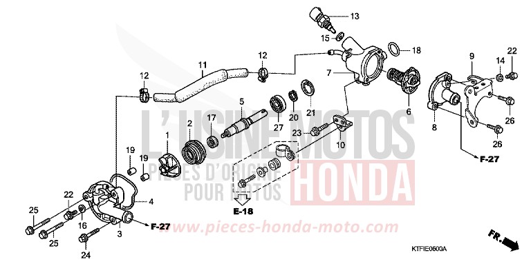 POMPE A EAU de SH125 VELVET RED METALLIC (R302) de 2010