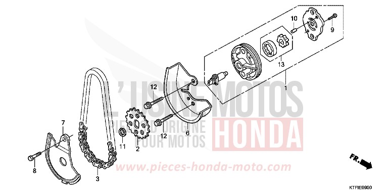 POMPE A HUILE de SH125 VELVET RED METALLIC (R302) de 2010