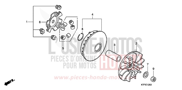 COTE SECONDAIRE de SH125 VELVET RED METALLIC (R302) de 2010