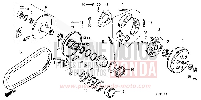 COTE MENE de SH125 VELVET RED METALLIC (R302) de 2010