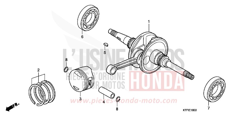 VILEBREQUIN/PISTON de SH125 VELVET RED METALLIC (R302) de 2010