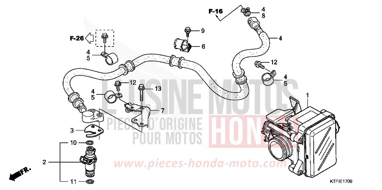 CORPS DE PAPILLON de SH125 VELVET RED METALLIC (R302) de 2010