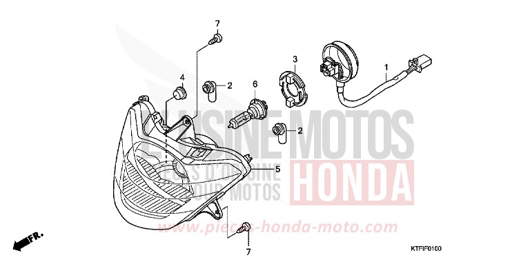 PROJECTEUR de SH125 VELVET RED METALLIC (R302) de 2010