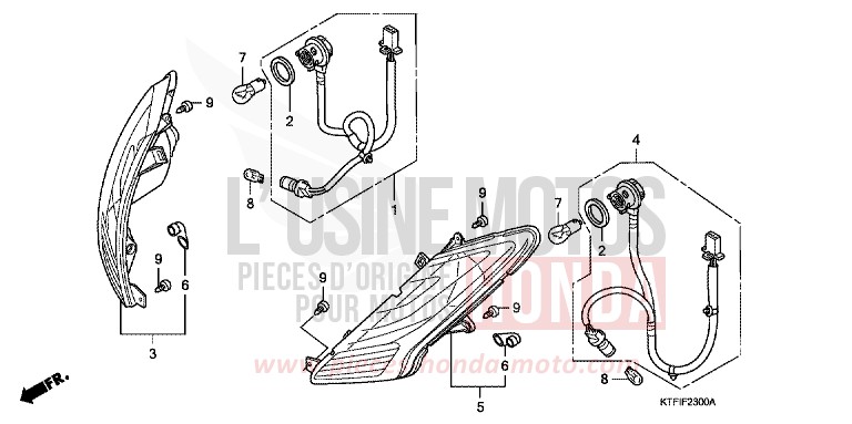CLIGNOTANT de SH125 VELVET RED METALLIC (R302) de 2010