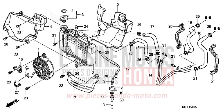 RADIATEUR de SH125 VELVET RED METALLIC (R302) de 2010