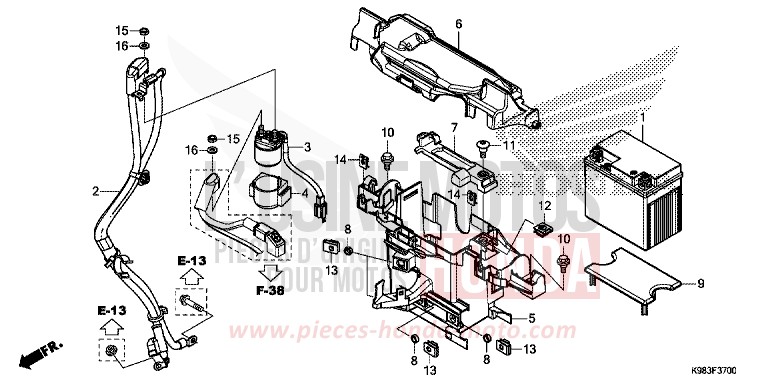 BATTERIE de CB125R NOIR (NH1) 2018