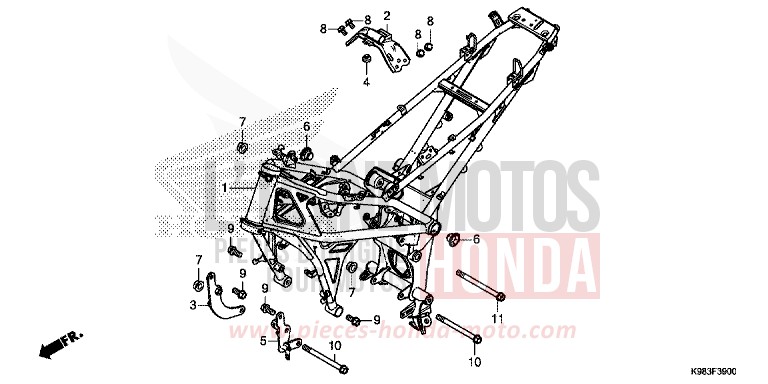 CARROSSERIE DE CHASSIS de CB125R NOIR (NH1) 2018