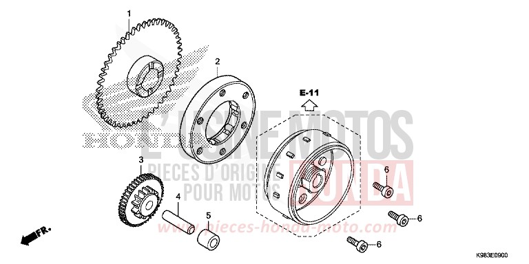 EMBRAYAGE DE DEMARRAGE de CB125R CANDY CHROMOSPHERE RED (R381) 2018