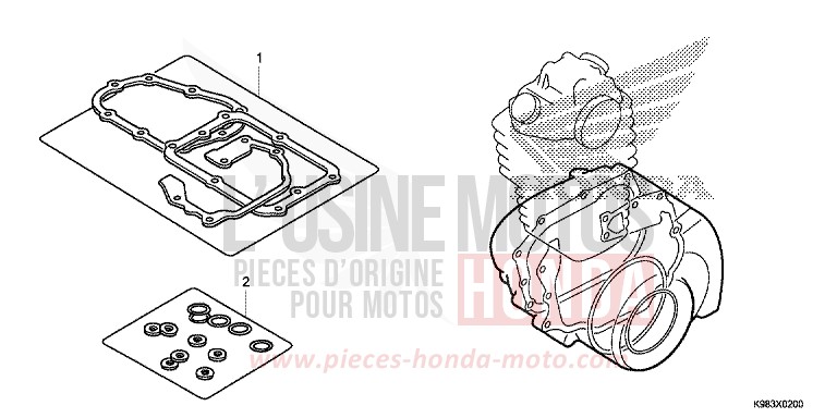 TROUSSE DE JOINT B de CB125R CANDY CHROMOSPHERE RED (R381) 2018