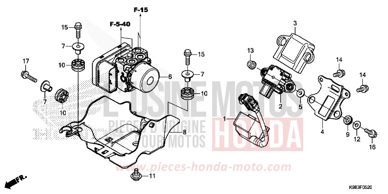 MODULATEUR ABS de CB125R CANDY CHROMOSPHERE RED (R381) 2018