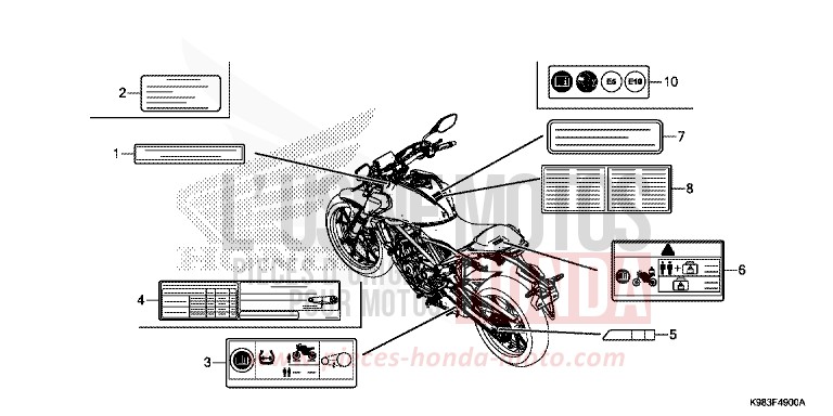 ETIQUETTE DE PRECAUTIONS de CB125R CANDY CHROMOSPHERE RED (R381) 2018