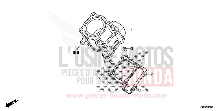 CYLINDRE de CB125R MAT AXIS GRAY METALLIC (NH303) 2018