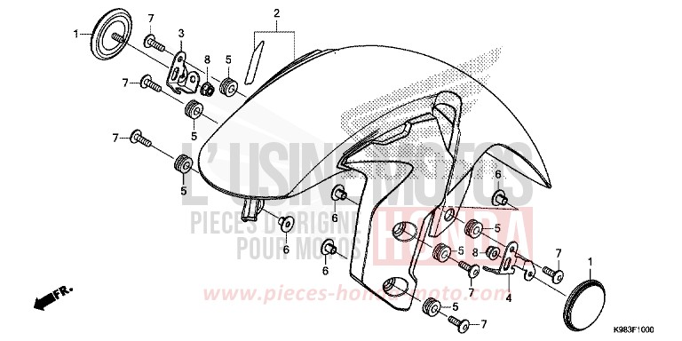 AILE AVANT de CB125R MAT AXIS GRAY METALLIC (NH303) 2018