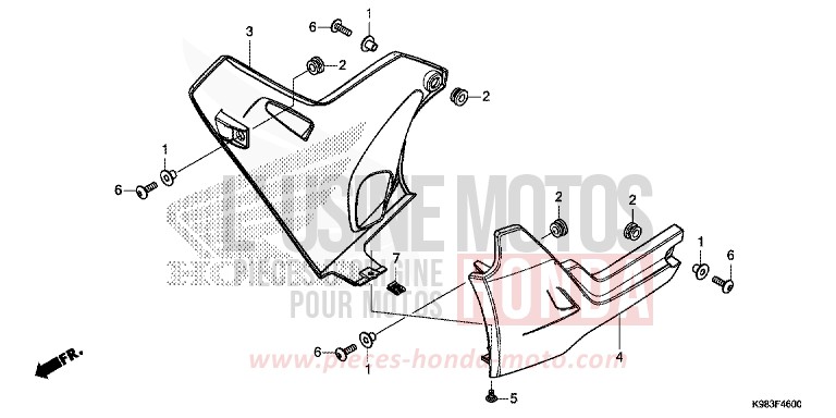 PANNEAU INFERIEUR de CB125R MAT AXIS GRAY METALLIC (NH303) 2018