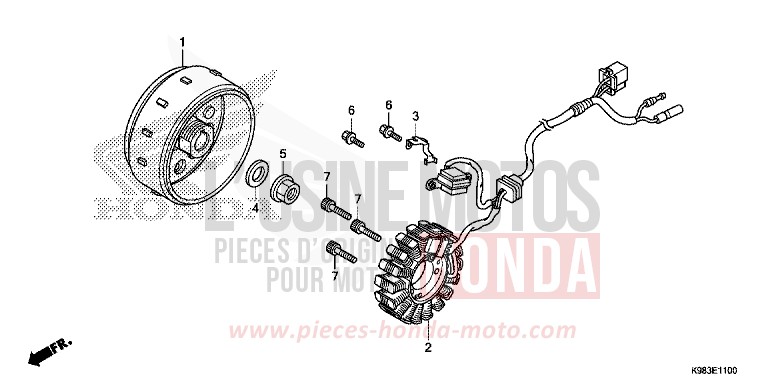 GENERATRICE de CB125R PEARL METALLOID WHITE (NHA96) 2018