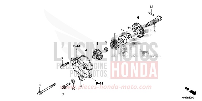 POMPE A EAU de CB125R PEARL METALLOID WHITE (NHA96) 2018