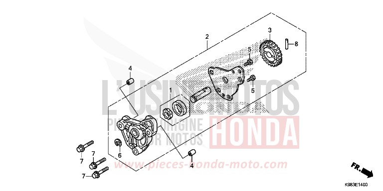 POMPE A HUILE de CB125R PEARL METALLOID WHITE (NHA96) 2018