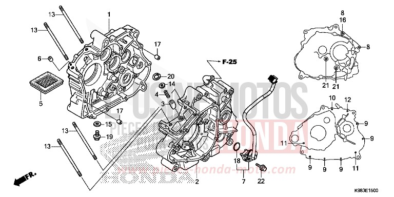 CARTER MOTEUR de CB125R PEARL METALLOID WHITE (NHA96) 2018