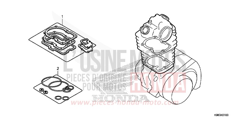 TROUSSE DE JOINT A de CB125R PEARL METALLOID WHITE (NHA96) 2018
