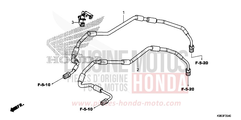 TUYAU FREIN AVANT de CB125R PEARL METALLOID WHITE (NHA96) 2018