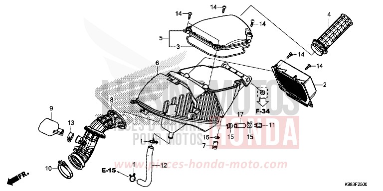 FILTRE A AIR de CB125R PEARL METALLOID WHITE (NHA96) 2018
