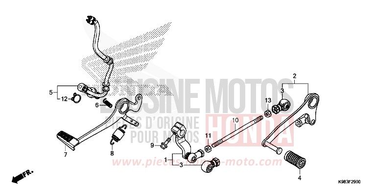PEDALE de CB125R PEARL METALLOID WHITE (NHA96) 2018