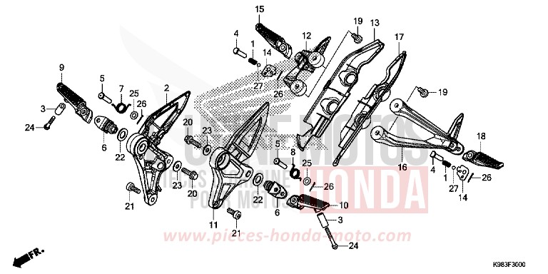 MARCHE de CB125R PEARL METALLOID WHITE (NHA96) 2018