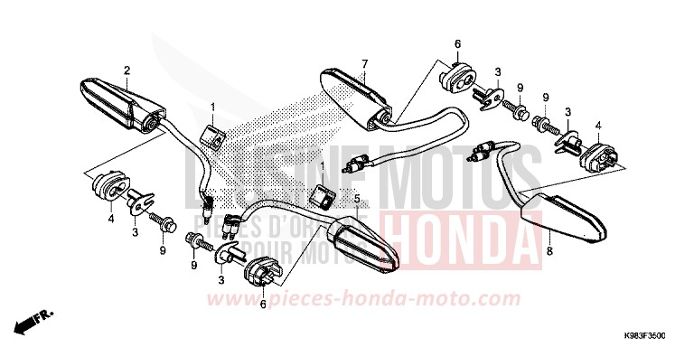 CLIGNOTANT de CB125R PEARL METALLOID WHITE (NHA96) 2018