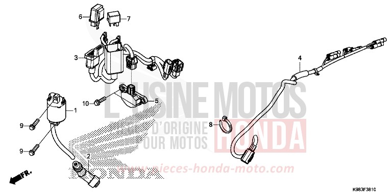 FAISCEAU SECONDAIRE de CB125R PEARL METALLOID WHITE (NHA96) 2018