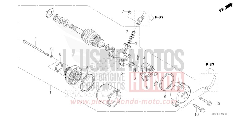 DEMARREUR de CB125R PEARL SMOKY GRAY (NHC53) de 2021